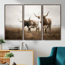 Texas Longhorn Canvas Wall Art Western Bull Desert Moody by MyGreatCanvas | Canvas Wall Art Prints | Photo Prints & Wall Decor