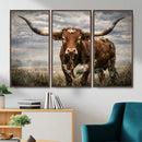 Texas Longhorn Canvas Wall Art Western Bull Desert Moody by MyGreatCanvas | Canvas Wall Art Prints | Photo Prints & Wall Decor