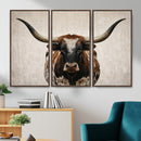 Texas Longhorn Canvas Wall Art Western Bull Desert Moody by MyGreatCanvas | Canvas Wall Art Prints | Photo Prints & Wall Decor