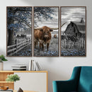 Texas Longhorn Canvas Wall Art, Rustic Farm Barn Bluebonnet by MyGreatCanvas | Canvas Wall Art Prints | Photo Prints & Wall Decor