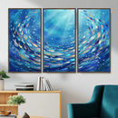 School of Fish Canvas Print | Blue Ocean Underwater Wall Art by MyGreatCanvas | Canvas Wall Art Prints | Photo Prints & Wall Decor