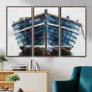 Blue Wooden Rowboat Canvas Wall Art, Coastal Nautical Boat Painting Print for Lake Beach House Decor, Minimalist Maritime Decor Artwork by MyGreatCanvas | Canvas Wall Art Prints | Photo Prints & Wall Decor