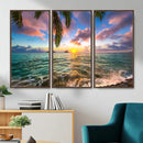 Hawaii Beach Sunset Canvas Wall Art Print, Tropical Ocean Landscape Artwork, Palm Tree Coastal Decor for Living Room Bedroom by MyGreatCanvas | Canvas Wall Art Prints | Photo Prints & Wall Decor