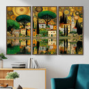 Gustav Klimt Golden Cityscape Wall Art Canvas Print,