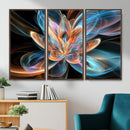 Fractal Lotus Canvas Wall Art, Blue Orange Glowing Flower Abstract Print, Modern Zen Meditation Room Decor, Ethereal Digital Art, Living Room by MyGreatCanvas | Canvas Wall Art Prints | Photo Prints & Wall Decor