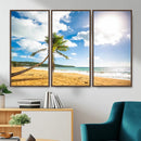 Tropical Beach Canvas Wall Art, Palm Tree Ocean Photo Print, Coastal Living Room Decor, Turquoise Sea Beach House Art, Summer Wall Art by MyGreatCanvas | Canvas Wall Art Prints | Photo Prints & Wall Decor