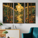Gustav Klimt Style Forest Canvas Wall Art, Golden Forest Path Floral Art Nouveau Print, Enchanted Woodland Decor by MyGreatCanvas | Canvas Wall Art Prints | Photo Prints & Wall Decor