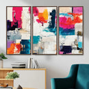 Blue Teal Abstract Canvas Wall Art, Modern Textured Painting Print, Navy Orange White Contemporary Art, Neutral Living Room Decor, Office Art by MyGreatCanvas | Canvas Wall Art Prints | Photo Prints & Wall Decor