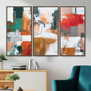Blue Teal Abstract Canvas Wall Art, Modern Textured Painting Print, Navy Orange White Contemporary Art, Neutral Living Room Decor, Office Art by MyGreatCanvas | Canvas Wall Art Prints | Photo Prints & Wall Decor