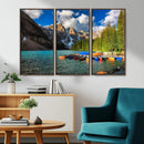 Moraine Lake 3-Panel Wall Art, Majestic Mountain and Lake by MyGreatCanvas | Canvas Wall Art Prints | Photo Prints & Wall Decor