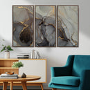 Gray Marble Fluid Wall Art – Modern Abstract Canvas Print