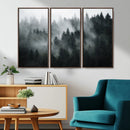 Foggy Forest Wall Art Canvas Print | 3 Panel Large Misty by MyGreatCanvas | Canvas Wall Art Prints | Photo Prints & Wall Decor