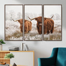 Longhorn Cattle Wall Art Canvas Print, Framed Farmhouse