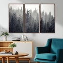 Misty Forest Canvas Wall Art – Monochrome Triptych Pine Tree by MyGreatCanvas | Canvas Wall Art Prints | Photo Prints & Wall Decor