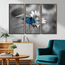 Blue Butterfly Black and White Canvas Wall Art by MyGreatCanvas | Canvas Wall Art Prints | Photo Prints & Wall Decor