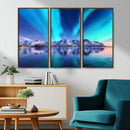 Northern Lights above Mountain Wall Art, Northern Lights