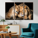 Lion and Lioness Wall Art Canvas Print – Framed African