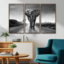 Black and White Elephant Wall Art Canvas Print