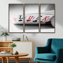 Framed Luck Poker Cards Canvas – Modern Triptych Wall Art,
