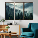 Captivating Misty Forest Wall Art Premium Canvas Print a