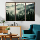 Captivating Misty Forest Wall Art Premium Canvas Print a