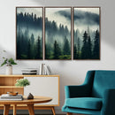 Captivating Misty Forest Wall Art Premium Canvas Print a