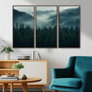 Captivating Misty Forest Wall Art Premium Canvas Print,