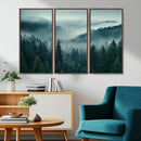 Captivating Misty Foggy Forest Wall Art Premium Canvas Print