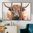 Vintage Scottish Highland Cow Cattle Art, Scottish Highland