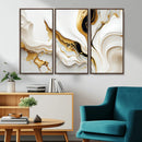 Gold Waves on Pure White Canvas – Gold Abstract Art for by MyGreatCanvas | Canvas Wall Art Prints | Photo Prints & Wall Decor