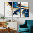 Gold Marble Art - Abstract Geode Gold And Blue Marble Shape