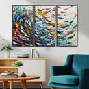 Modern Abstract Fish Shoal Wall Art Canvas Print, Colorful by MyGreatCanvas | Canvas Wall Art Prints | Photo Prints & Wall Decor