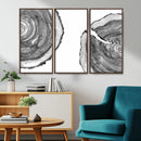 Abstract Large Tree Rings – Minimalist Black and White Wood