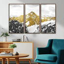 Gold Abstract Mountains Wall Art Print on Canvas, Nature