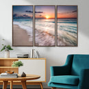 Sunset Beach Wall Art – Soothing Coastal Landscape, Ready to