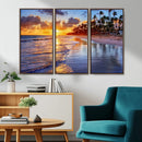 Serene Beach Sunset Wall Art Canvas- Coastal Seascape Print