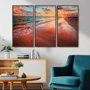 Sunset Beach Wall Art | Ocean Canvas Print | Coastal Wall