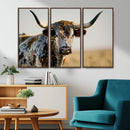 Texas Bull Longhorn Wall Art Canvas Print for Farm House
