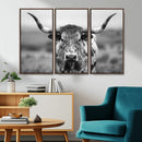 Texas Cow Longhorn Wall Art Canvas Print for Farm House Wall by MyGreatCanvas | Canvas Wall Art Prints | Photo Prints & Wall Decor