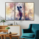 Abstract Watercolor Golf Player Wall Art Canvas Print