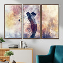 Abstract Watercolor Golf Player Wall Art Canvas Print