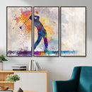 Watercolor Golf Swing Wall Art Canvas Print | Vibrant