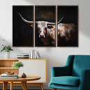 Texas Longhorn Wall Art Canvas Print | Western Ranch Decor |