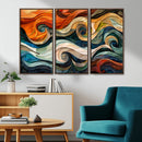 Abstract Wave Wall Art | Ready to Hang Framed Canvas Print |