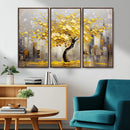 Golden Tree Canvas Print | Abstract Wall Art for Modern
