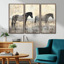 Vintage Horses Wall Art Canvas Print