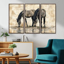 Chinese Style Abstract Black Horses Wall Art Canvas Print - by MyGreatCanvas | Canvas Wall Art Prints | Photo Prints & Wall Decor