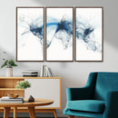 Flight Route Map Wall Art Canvas Print, Abstract Air Traffic