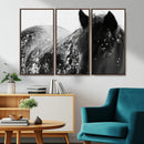 Black Horse in Snow Canvas Print | Winter Horse Wall Art |