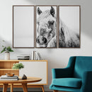 White Horse Wall Art | Ready to Hang and Framed | Winter